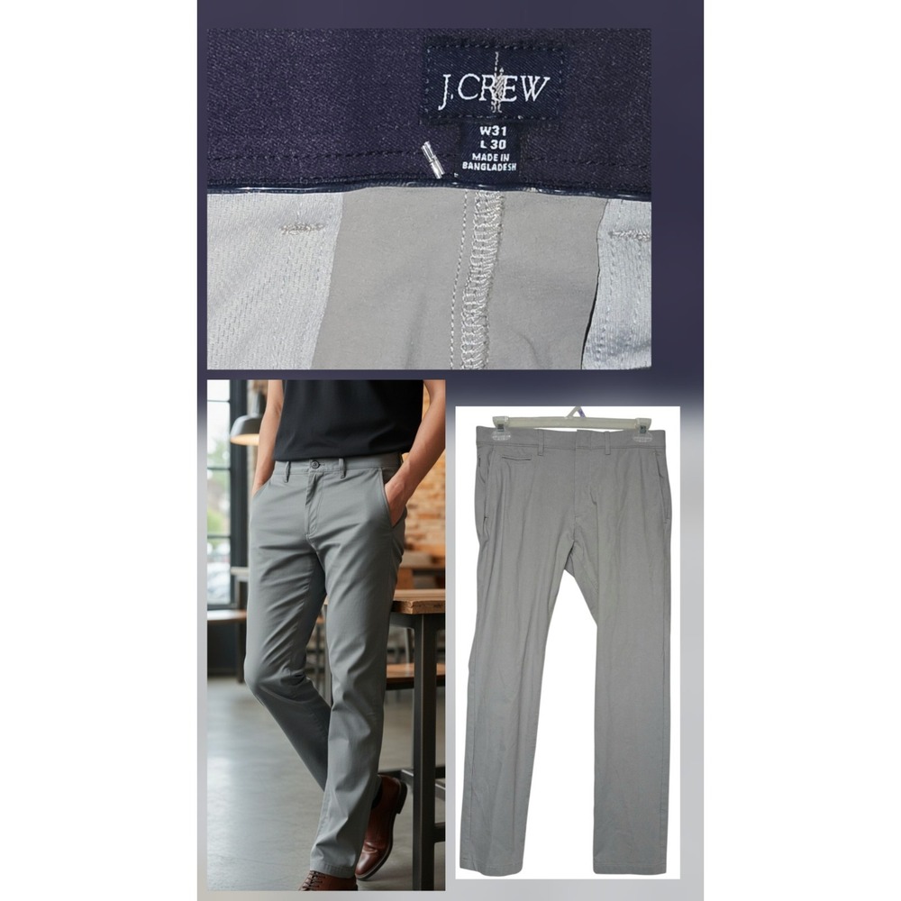 J.Crew‎ Pants Mens Size 32X29 Gray Tech Pant 484 Slim Straight Chino Performance